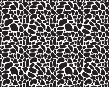 Zürafa derisinin kusursuz deseni, beyaz arka planda siyah renk.