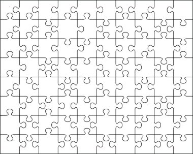 Büyük beyaz bulmacanın farklı parçaları.