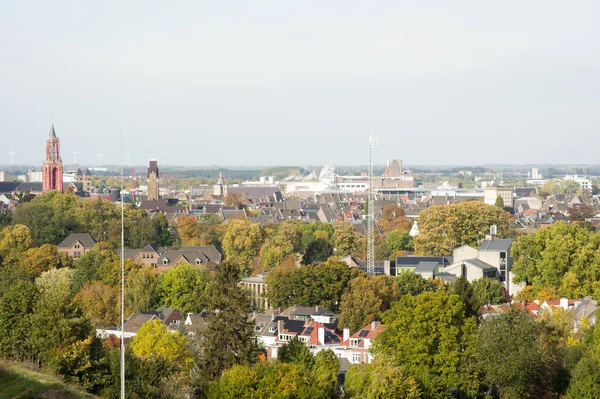 Luftaufnahme Des Zentrums Von Maastricht Mit Dem Kirchturm Des Heiligen — Stockfoto