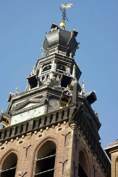 Closeup Top Tower Stevenskerk Nijmegen Netherlands — Stock Photo, Image