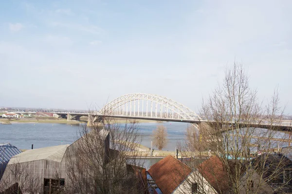 Ponte Sobre Rio Waal Nijmegen Holanda Ponte Chamada Snelbinder — Fotografia de Stock