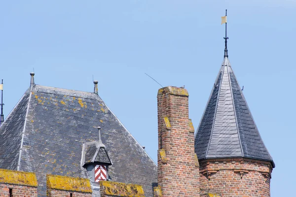 Toit Avec Tour Château Médiéval Doornenburg Doornenburg Aux Pays Bas — Photo