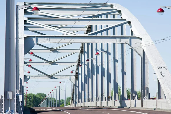 Ponte John Frost Vista Frente Rio Reno Arnhem Nos Países — Fotografia de Stock