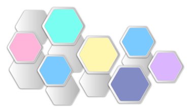 Altıgen soyut arkaplan. Gradyan ve pastel renklerle altıgenler..