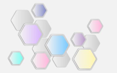 Altıgen soyut arkaplan. Gradyan ve pastel renklerle altıgenler..