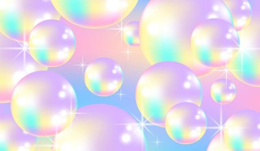 Soyut pastel baloncuk arka planı Işıkta parlayan kabarcıklar.