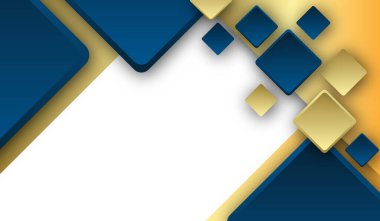 Mavi soyut arkaplan, 3 boyutlu kareler, zarif bir tarz..