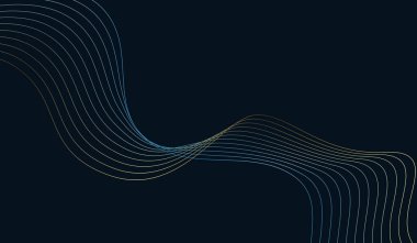 Karanlık soyut arka plan modern teknoloji tarzı ve akış dalgaları. Vektör illüstrasyonu