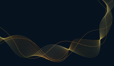 Karanlık soyut arka plan modern teknoloji tarzı ve akış dalgaları. Vektör illüstrasyonu