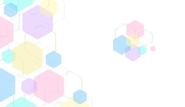 Beyaz soyut arka plan altıgen bir şekle sahiptir. Gradyan ve pastel renkler