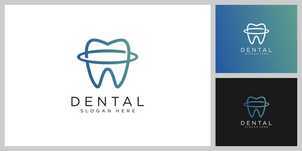 Soins Dentaires Logo Vectoriel Style Ligne — Image vectorielle