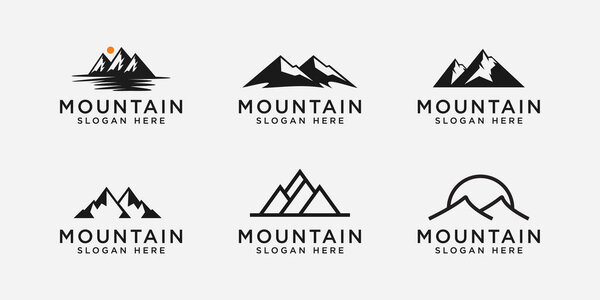 набор векторного дизайна логотипа горы