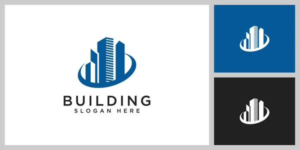 Buildings Real Estate Logo Design — Vetor de Stock