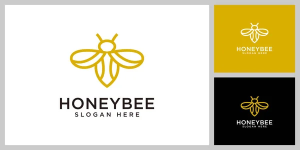 Honing Logo Vector Bijendieren Stockvector