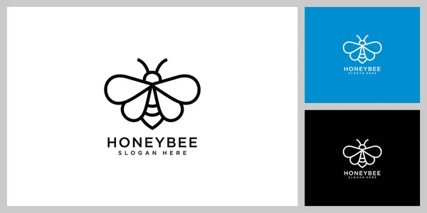 Honing Logo Vector Bijendieren Rechtenvrije Stockillustraties