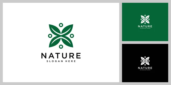 Blatt Natur Vektor Logo Design — Stockvektor
