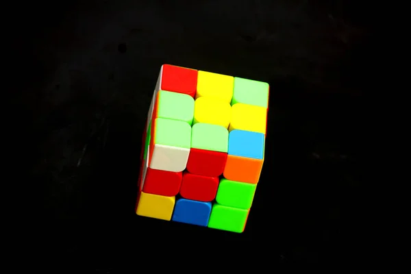 Cube Isolated Black Backgorund — Stock Photo, Image