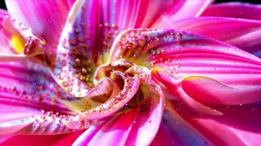 3D Parlak Pembe Çiçek Canlandırması