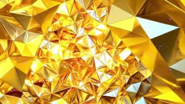  3D Soyut Parlak Altın Geometrik Canlandırma