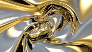 3B Renklendirme Sıvı parlak metalin gümüş gri renkli animasyonla yakın dokusu