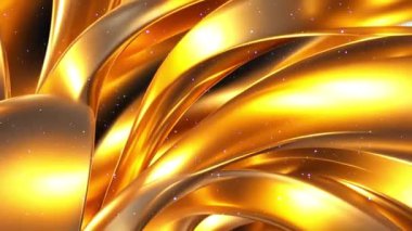 3D Soyut Altın Girdaplar Canlandırma