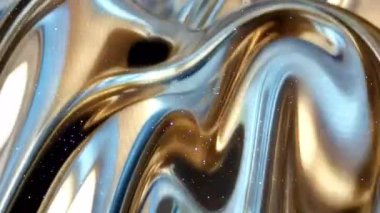 3 Boyutlu Metalik Sıvı Dalga Parlak Canlandırması