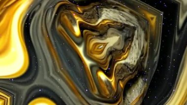 Muhteşem dalgalı desenli siyah ve altın dijital bilye