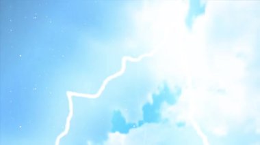 Beyaz kabarık kümülüs bulutlarının zamanı yaz masmavi gökyüzünde şekilleniyor.