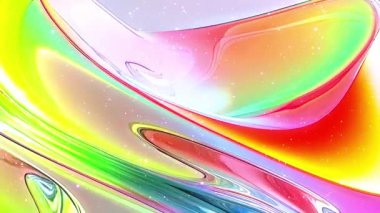 3 Boyutlu Soyut Iridescent Torus Canlandırması