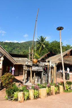 Nan Thailand December 26 2022 Bo Kluea Rock Salt Pond , ancient rock salt production site, street market,otop market, medicinal salt market