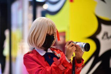 Rayong Thailand January 14 2023 Unidentified model  Cosplay activity .