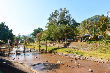 Nan Thailand December 26 2022 Bo Kluea Rock Salt Pond , ancient rock salt production site, street market,otop market, medicinal salt market
