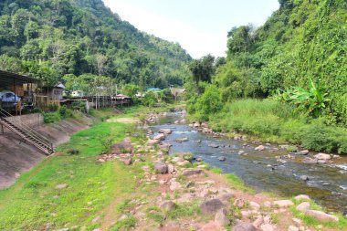 Nan Thailand December 26 2022 Sapan Village A village in the midst of a natural valley, good environment, a stream flows through the city.