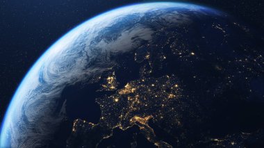 Dünya ve Avrupa uzaydan görünüyor
