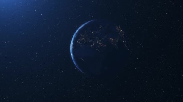 Hermosa Toma Del Planeta Tierra Espacio Profundo — Vídeos de Stock