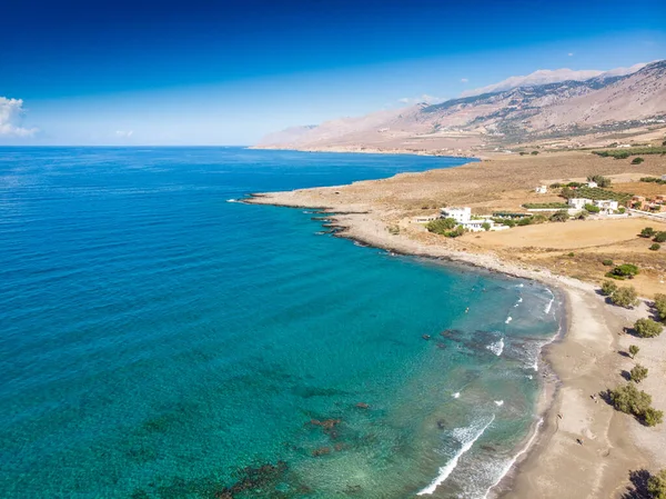 Aerial View Mediterranean Sea Coastline Clear Blue Sky Sunny Day — Stock Photo, Image