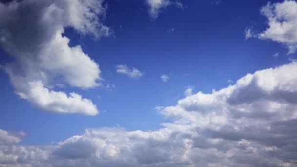 白い雲が動く青空を眺めながら — ストック動画