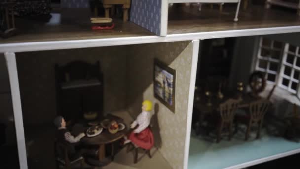 Close Interior Casa Boneca — Vídeo de Stock
