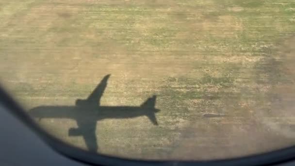 Luftaufnahme Aus Dem Flugzeug Auf Grünen Feldern — Stockvideo