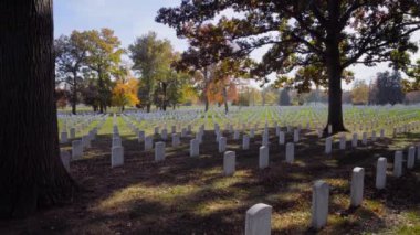 Arlington Mezarlığı, sonbaharda doğa arka planında