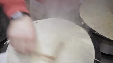 Arka planda Fransız krepleri, yakın plan.