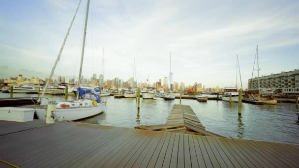 Yachts Port Sky Summer — Stock Video