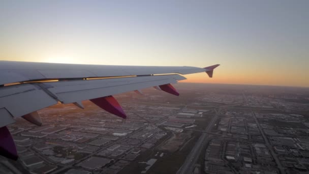 飛行機からの翼の眺め — ストック動画
