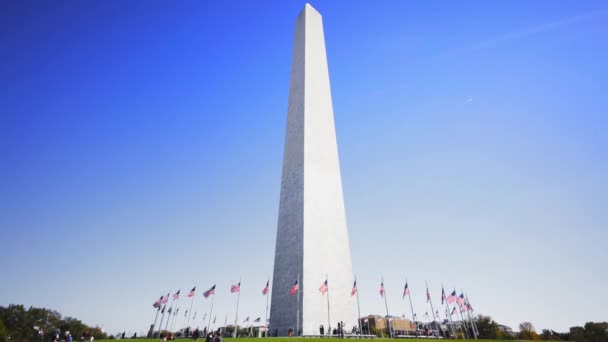 Washington Washington Monument Bakgrunden — Stockvideo