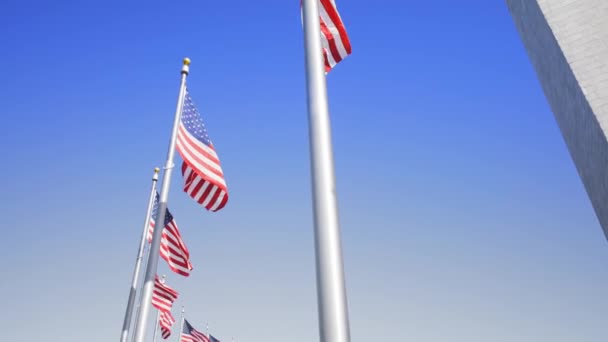 ワシントンDcのアメリカ国旗で撮影されたビデオです — ストック動画