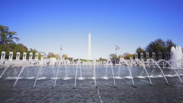 Памятник Вашингтону Заднем Плане — стоковое видео