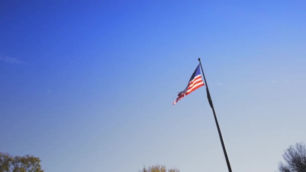 Washington Caddesinde Çekilen Video Amerikan Bayrağı — Stok video