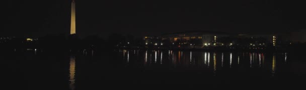 Video Opgenomen Washington Van Obelisk Nachtleven — Stockvideo