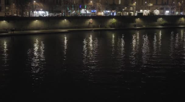 フランスのリヨンの夜景を背景に — ストック動画