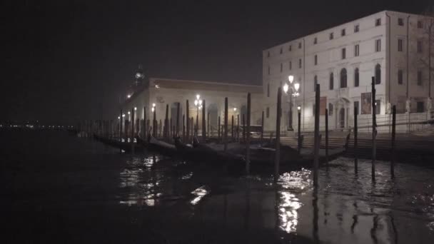 Prachtig Uitzicht Venetië Italië Winter Nacht — Stockvideo